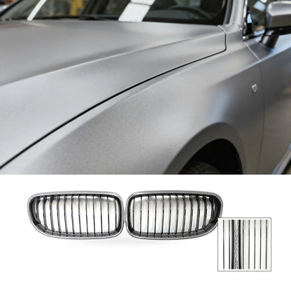 Carbon Texture Gloss Black Front Bumper Grille for BMW 3 Series E90 E91 (2009–2012)
