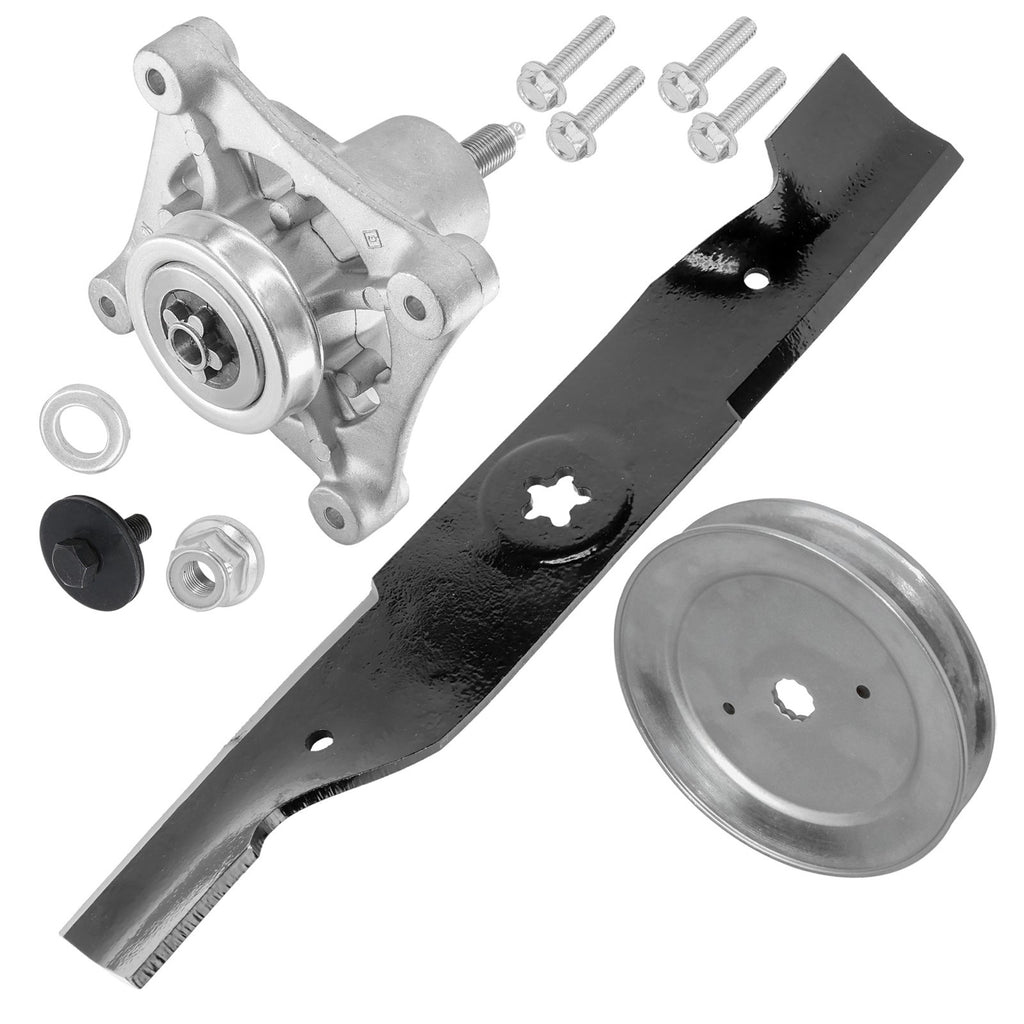 Spindle Blade and Pulley Replacement for Jonsered LT19 LT2119 LT2122 (48") (1995–2010)