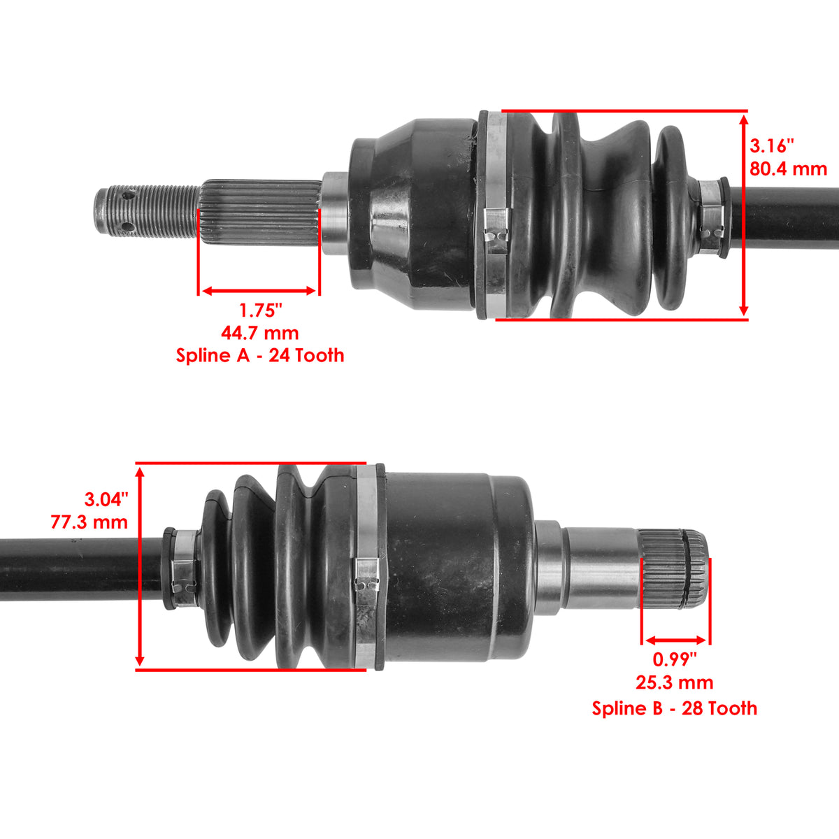 Rear Left CV Joint Axle Replacement for John Deere RSX850 RSX860 (2020–2021)