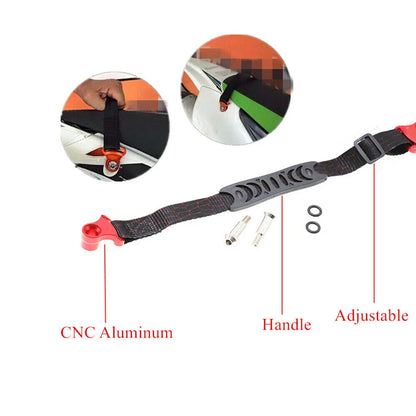 Motorcycle Dirt Bike Seat Rear Rescue Pull Strap Adjustable Sling Belt 280-515mm