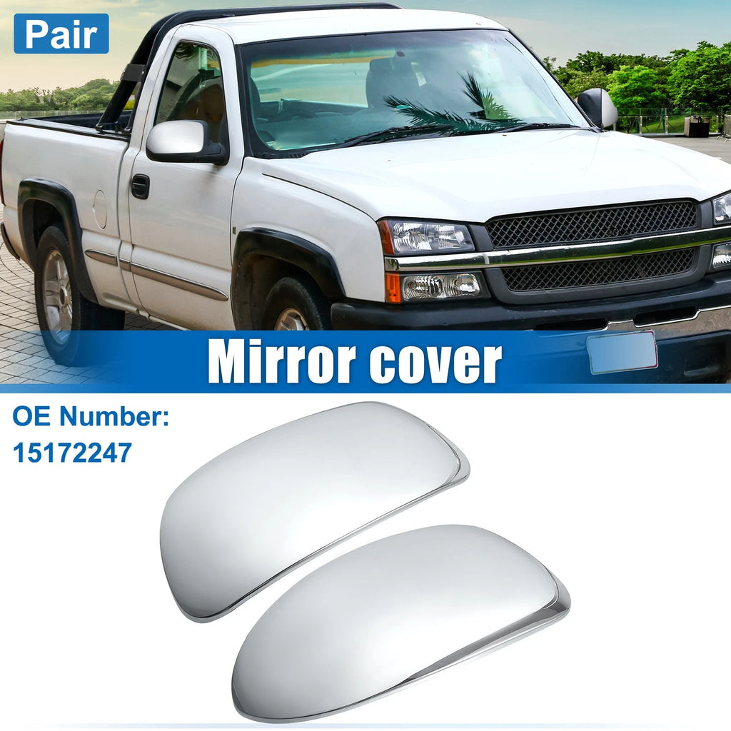 Chrome Mirror Covers Cap Overlay for Chevrolet Silverado GMC Sierra (2019–2024)