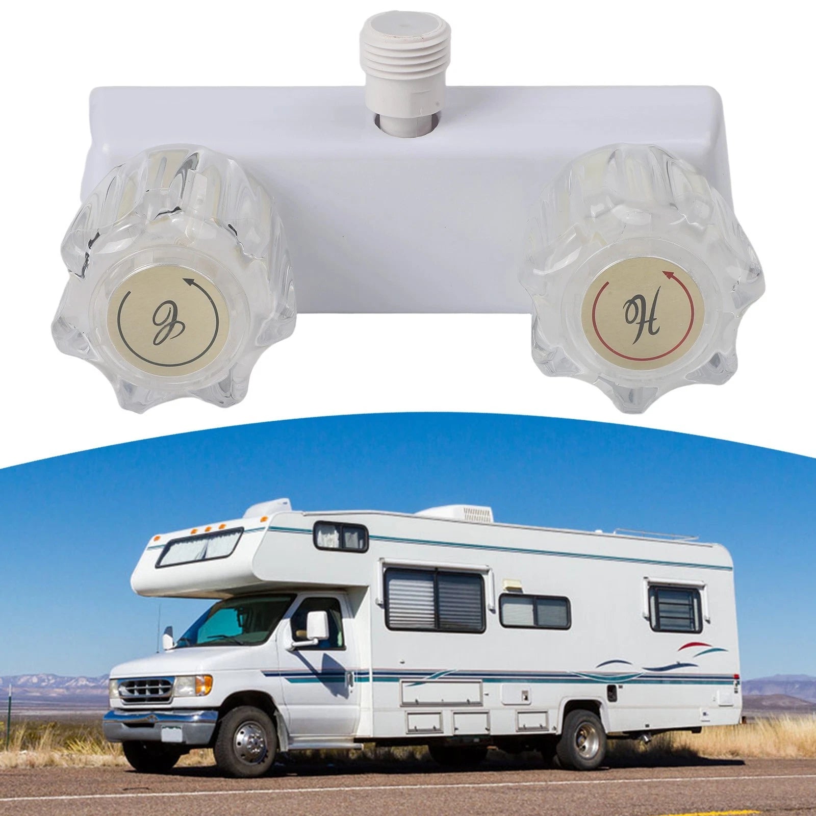 Double Knob Diverter Shower Faucet for RV (Inside/Outside Use)