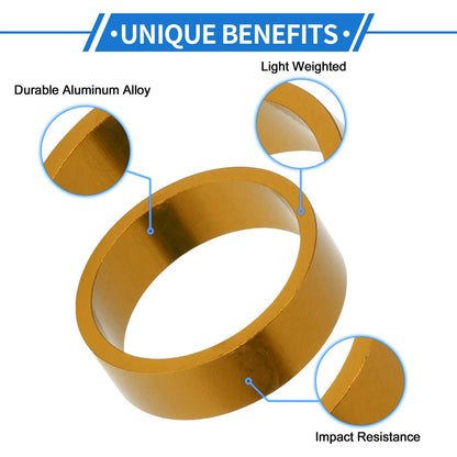 Bike Headset Spacer 10mm Stem Fork Washer for 1-1/8 Aluminum Gold Tone