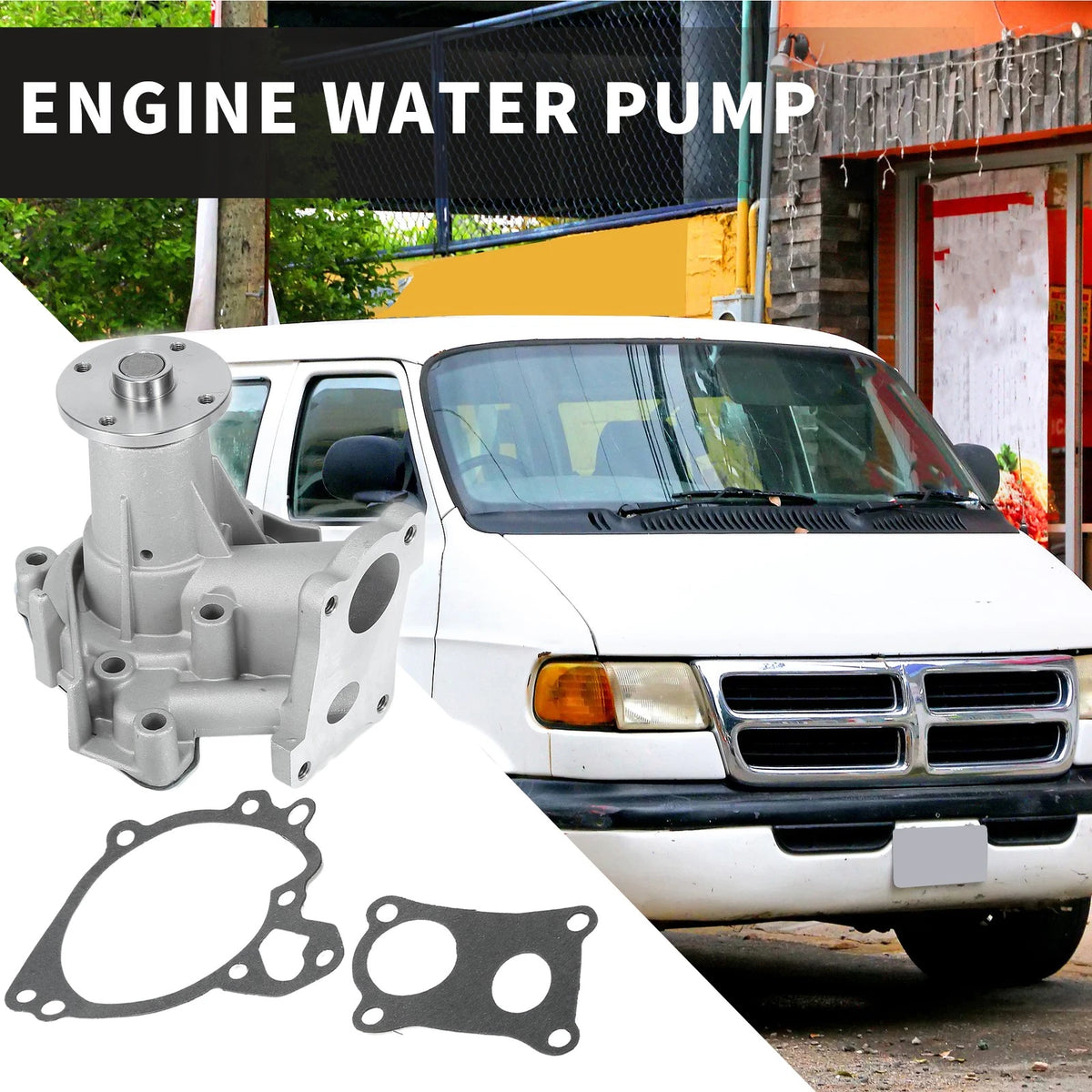 Water Pump with Gasket Kit for Dodge H100 (2006–2013)