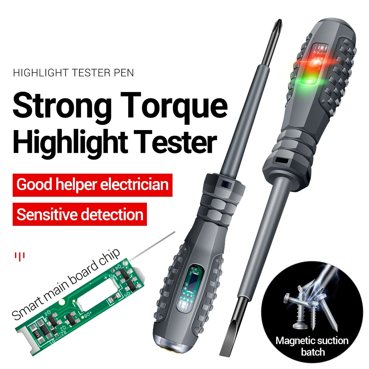 Voltage Tester Power Detector Pencil + Electric Screwdriver (12-220V)