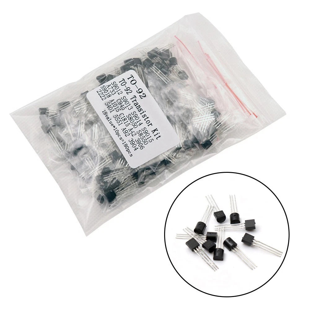 180PCS Transistor Kit for TO-92 (2N5401, C1815)