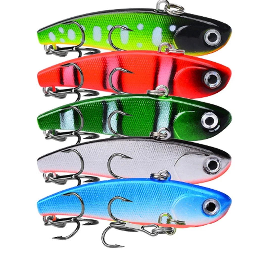 VIB Vibration Fishing Lure with 8 Treble Hooks for Long Casting