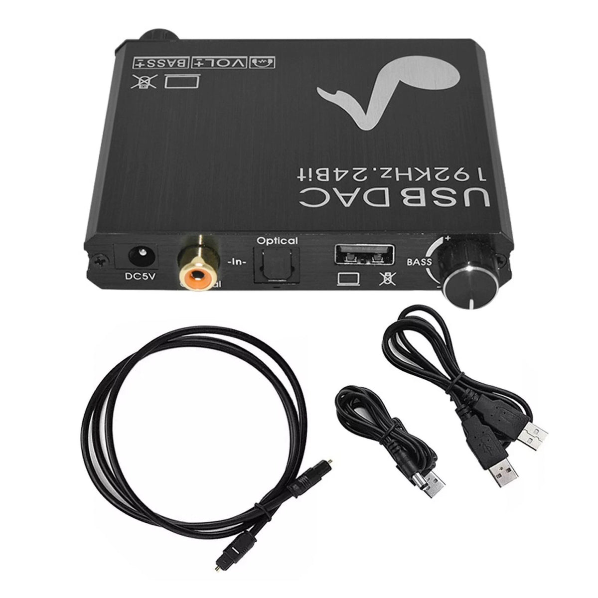24-Bit 192 kHz Optical Digital to Analog Audio Converter for