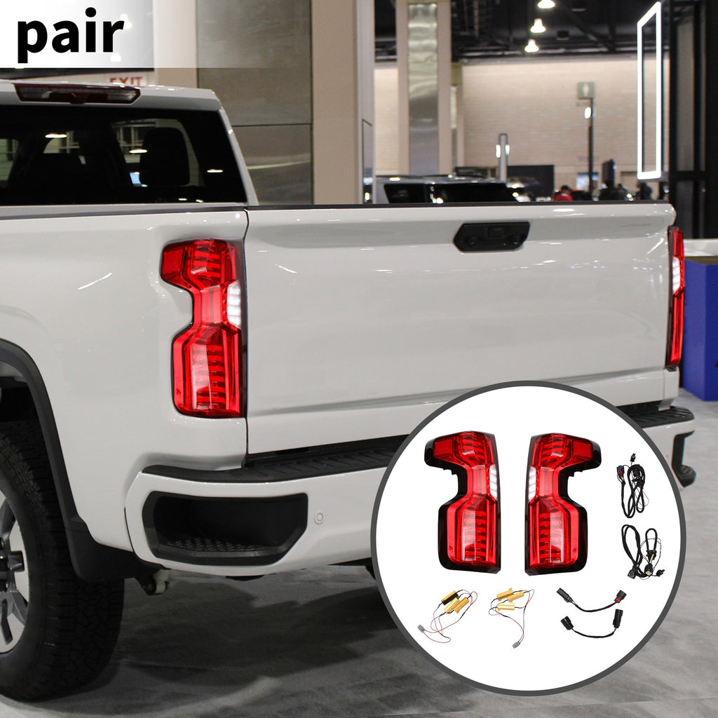 OLED Brake Tail Lights Assembly Red for Chevy Silverado 1500 2500HD 3500HD