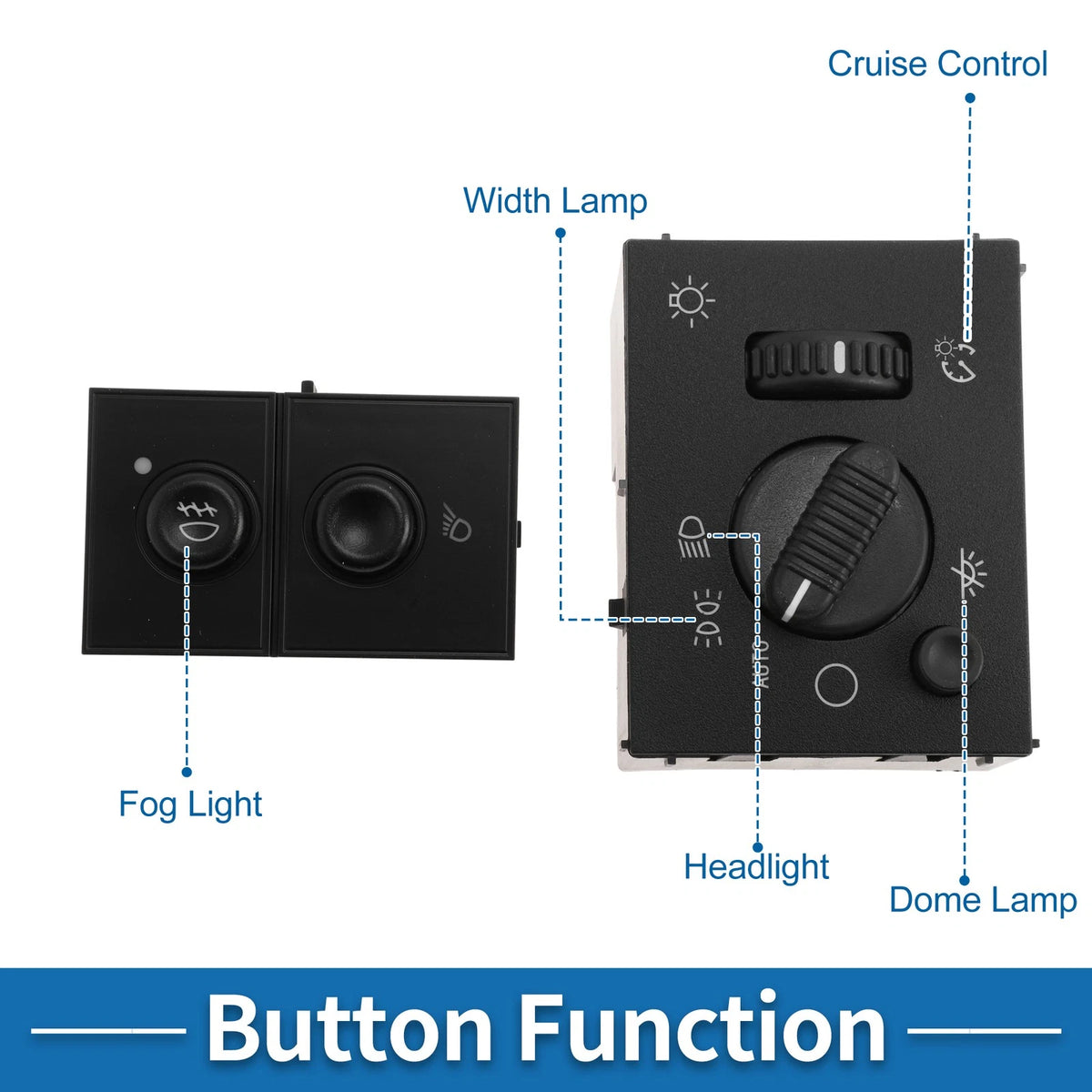 2X Headlight Switch for Chevrolet Silverado 1500 (2003–2007) No. 19381535