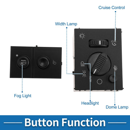2X Headlight Switch for Chevrolet Silverado 1500 (2003–2007) No. 19381535