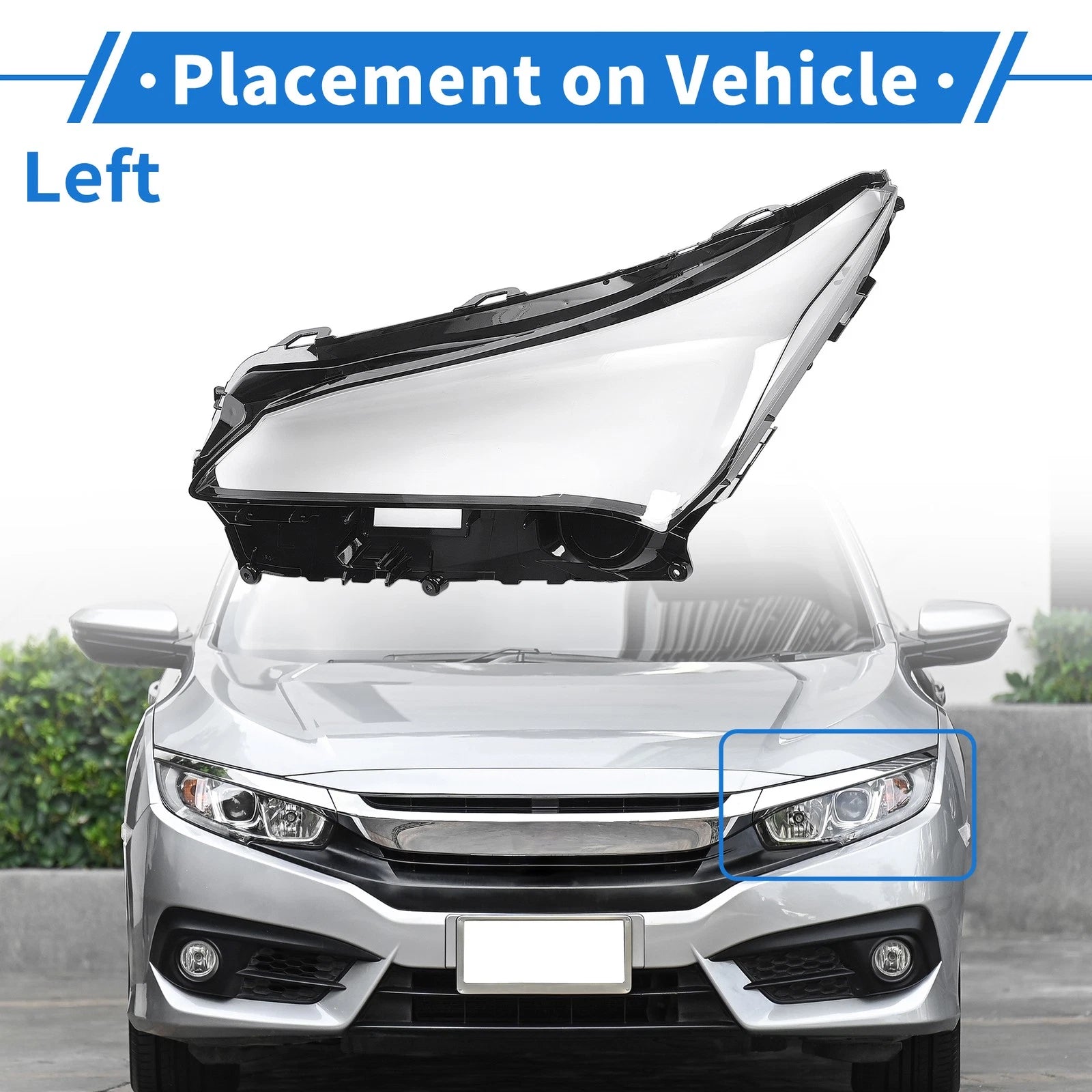 Headlight Lens Cover Front Left Replacement for Lexus NX200 NX300h (2014–2020)