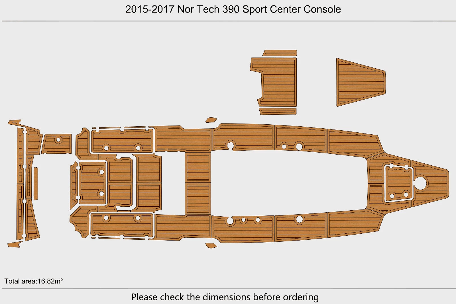 EVA Foam Teak Deck Pads for Nor Tech 390 Sport C (2017)