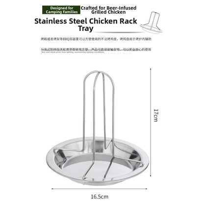 Foldable Stainless Steel Chicken Roaster for Outdoor Grill