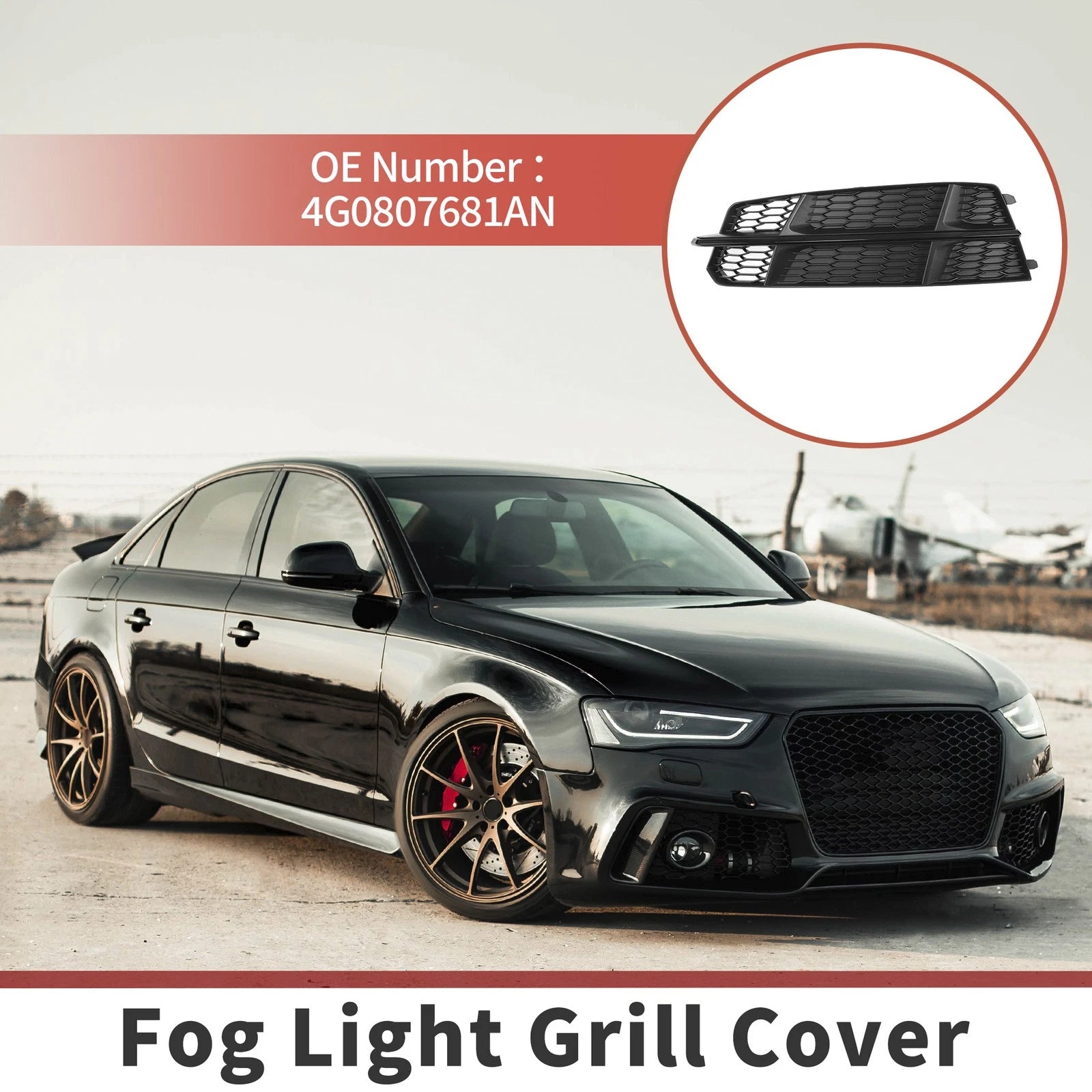 Front Left Fog Light Grill Replacement for Audi A6 C7 S Line (2012–2018)