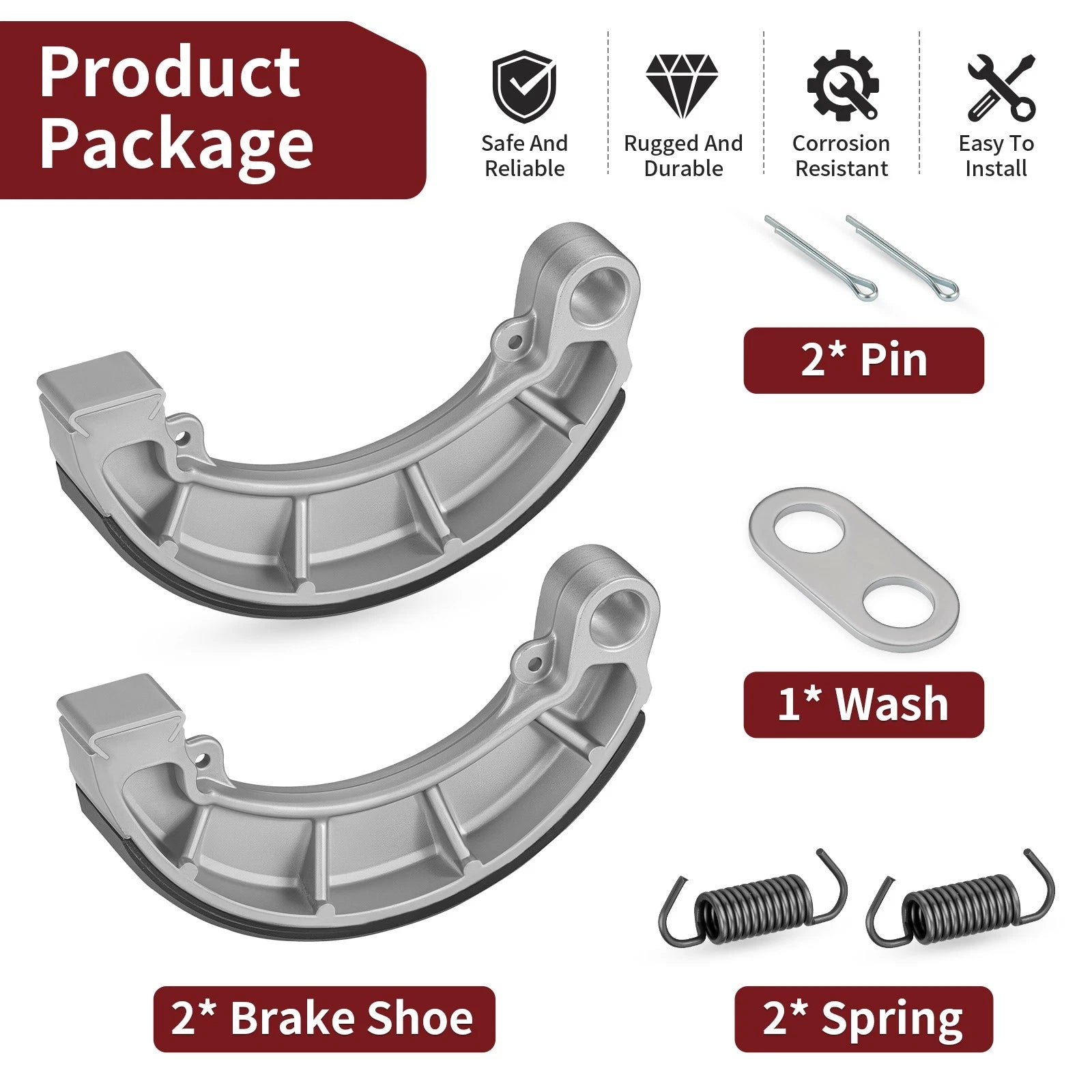 Rear Brake Shoes 06430-HN0-A30 for Honda Rancher 350 TRX350FE/FM/TE/TM (2000–2006)