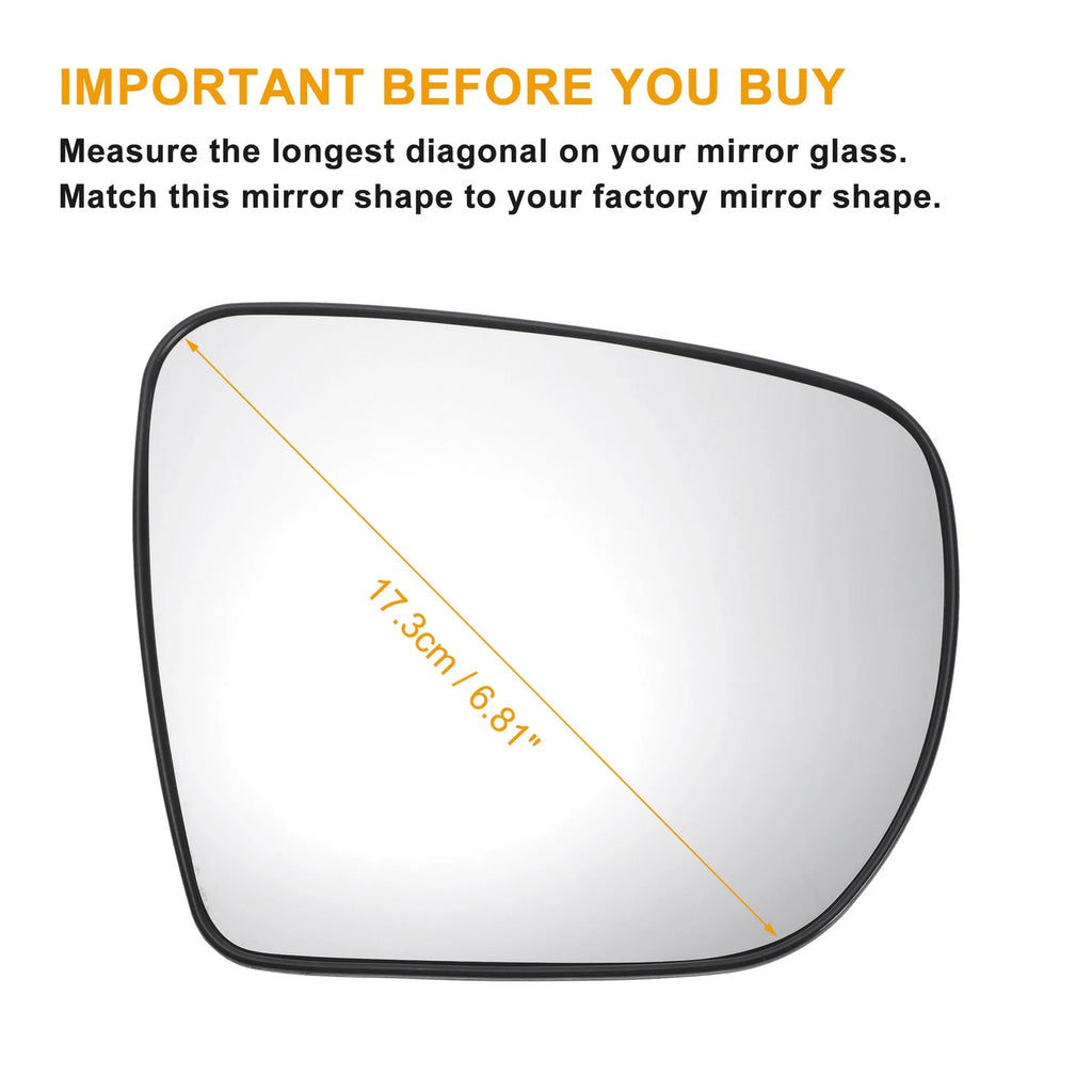 Right Side Heated Mirror Glass with Backing for Hyundai ix35 (2010–2018)