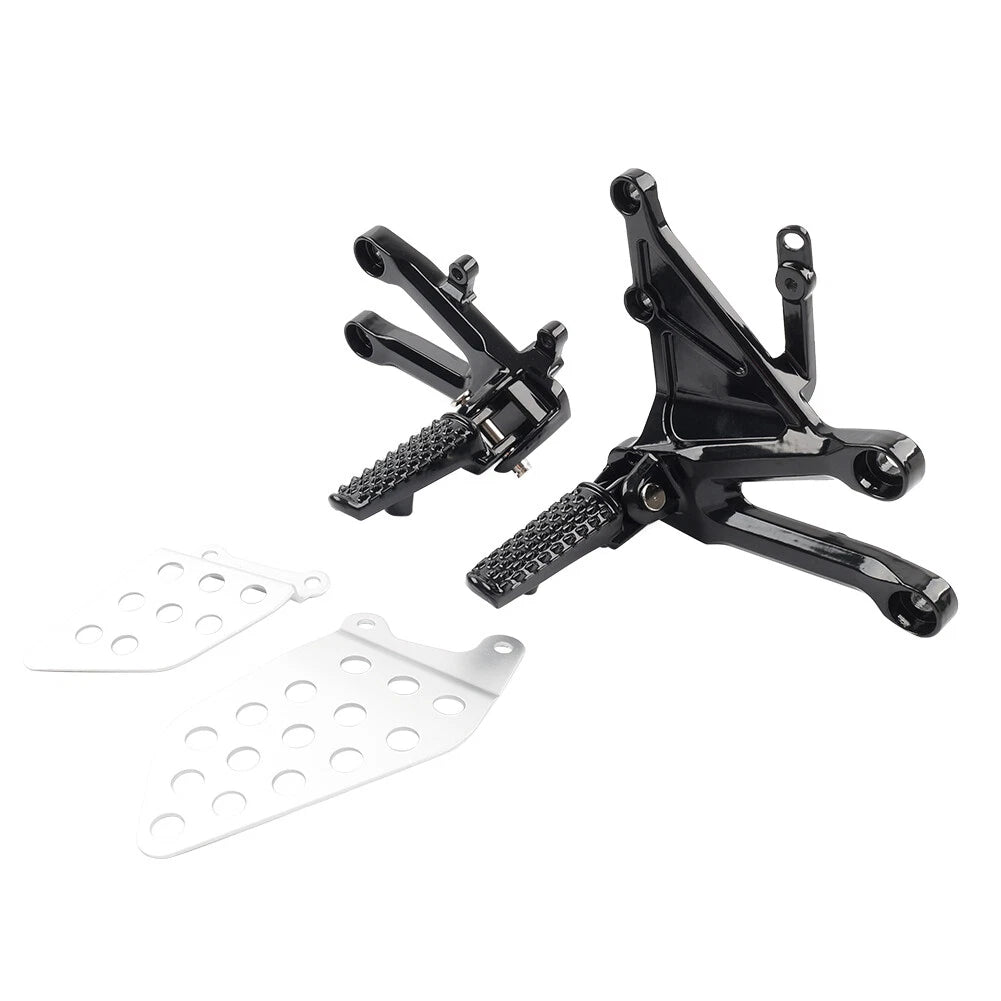 2X Black Front Driver Foot Pegs Bracket for Honda CBR1000RR (2004–2007)