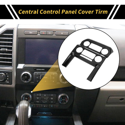 Central Control Panel Cover Trim for Ford F-150 (2015–2020) Carbon Fiber Black