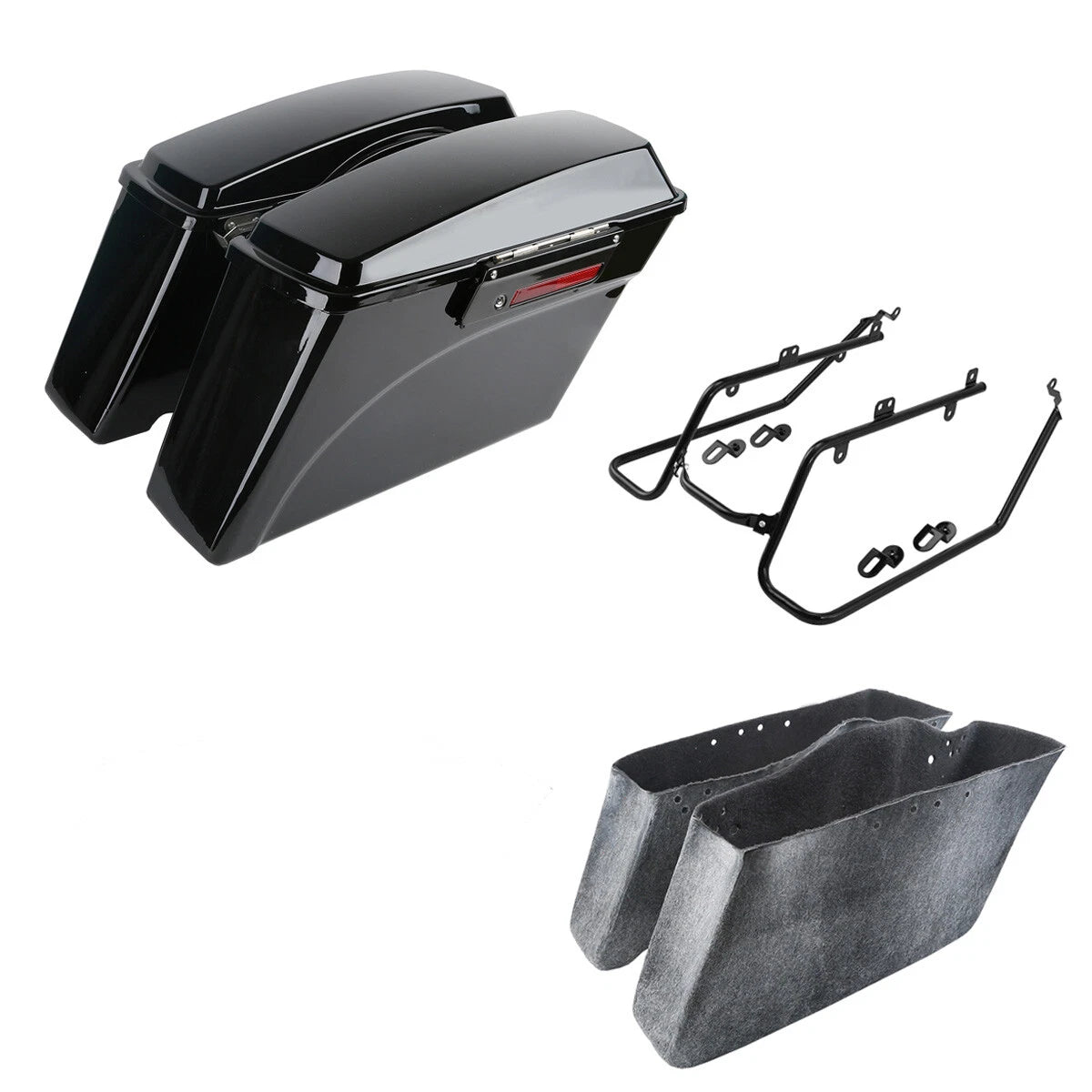Hard Saddlebags & Conversion Bracket for Harley Dyna Super Glide (2008–2017)