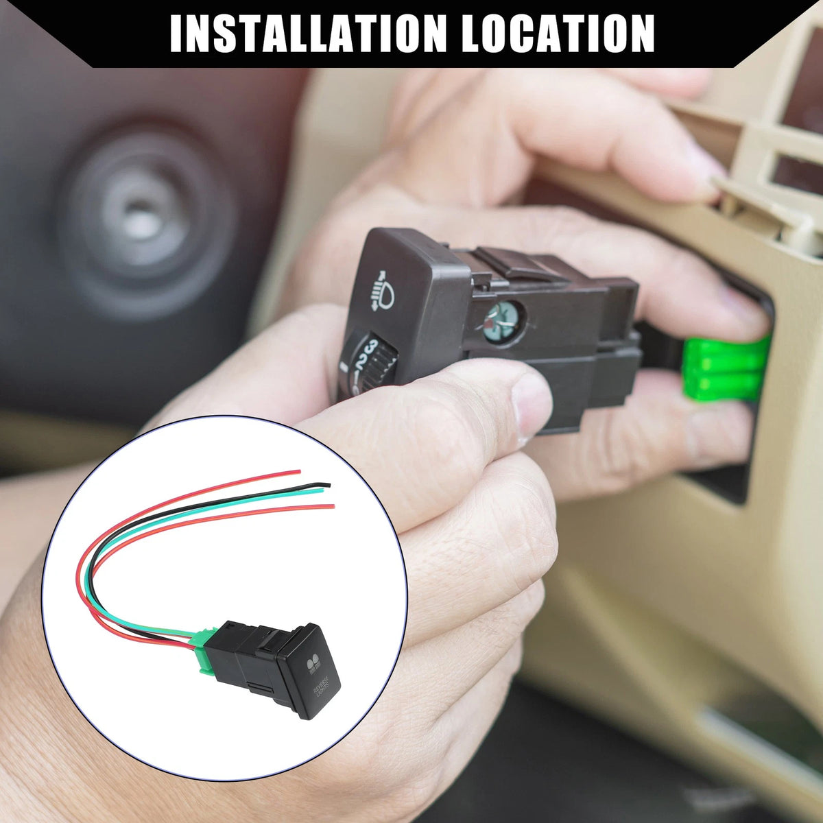 Reverse Lights Push Button Switch Set of 2 for Toyota Landcruiser 4Runner Blue LED