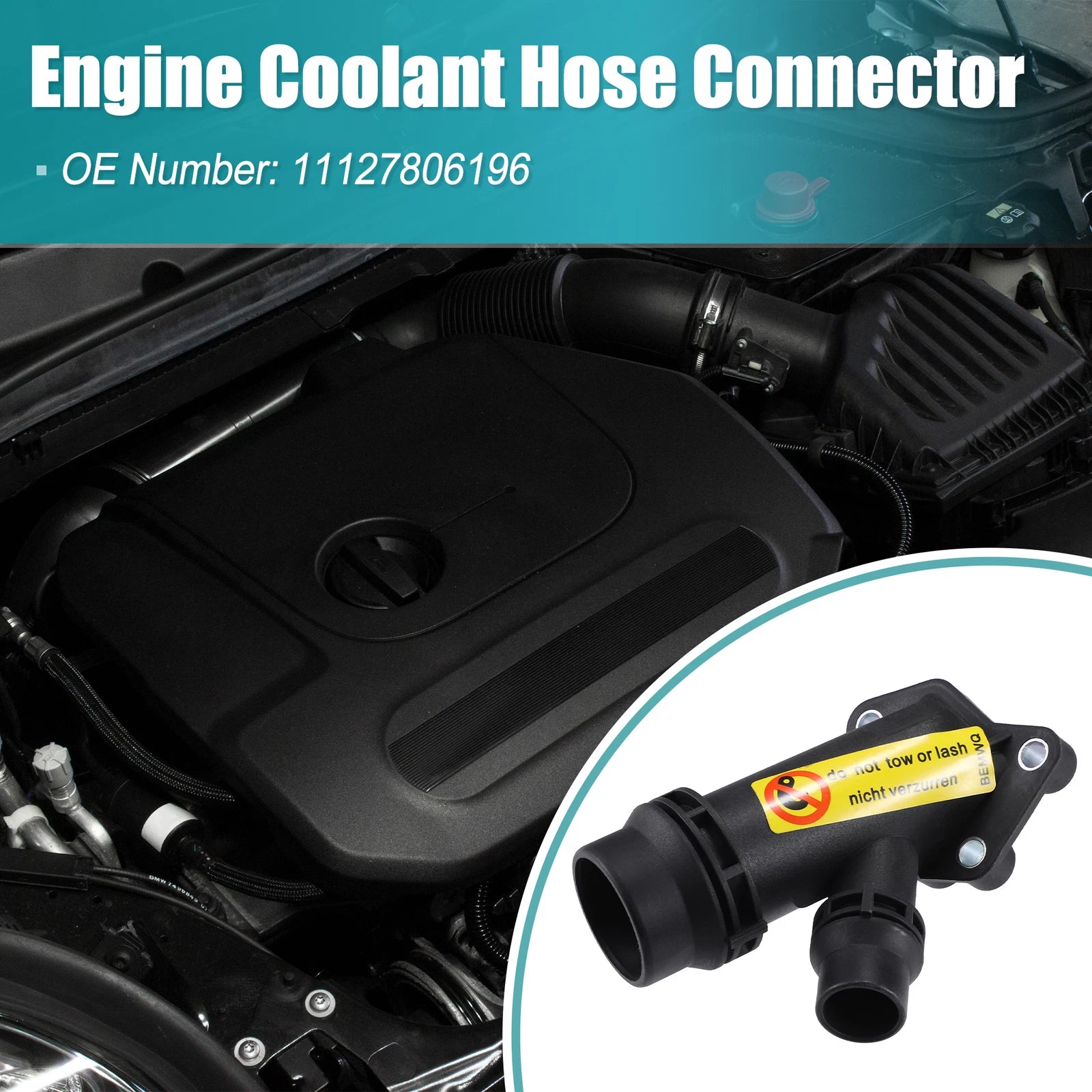 Engine Coolant Hose Connector for BMW E38 E39 E46 E65 E66 E67 (1995–2006) No. 11127806196