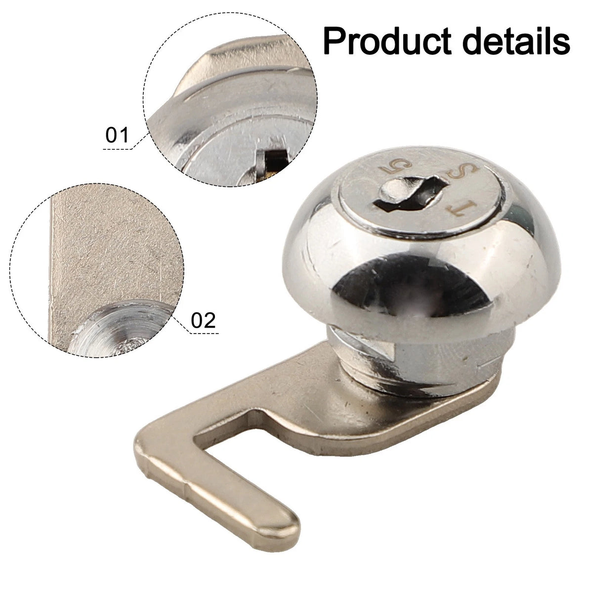 Cam Lock with Quick Clip for Public Telephones and Cabinets