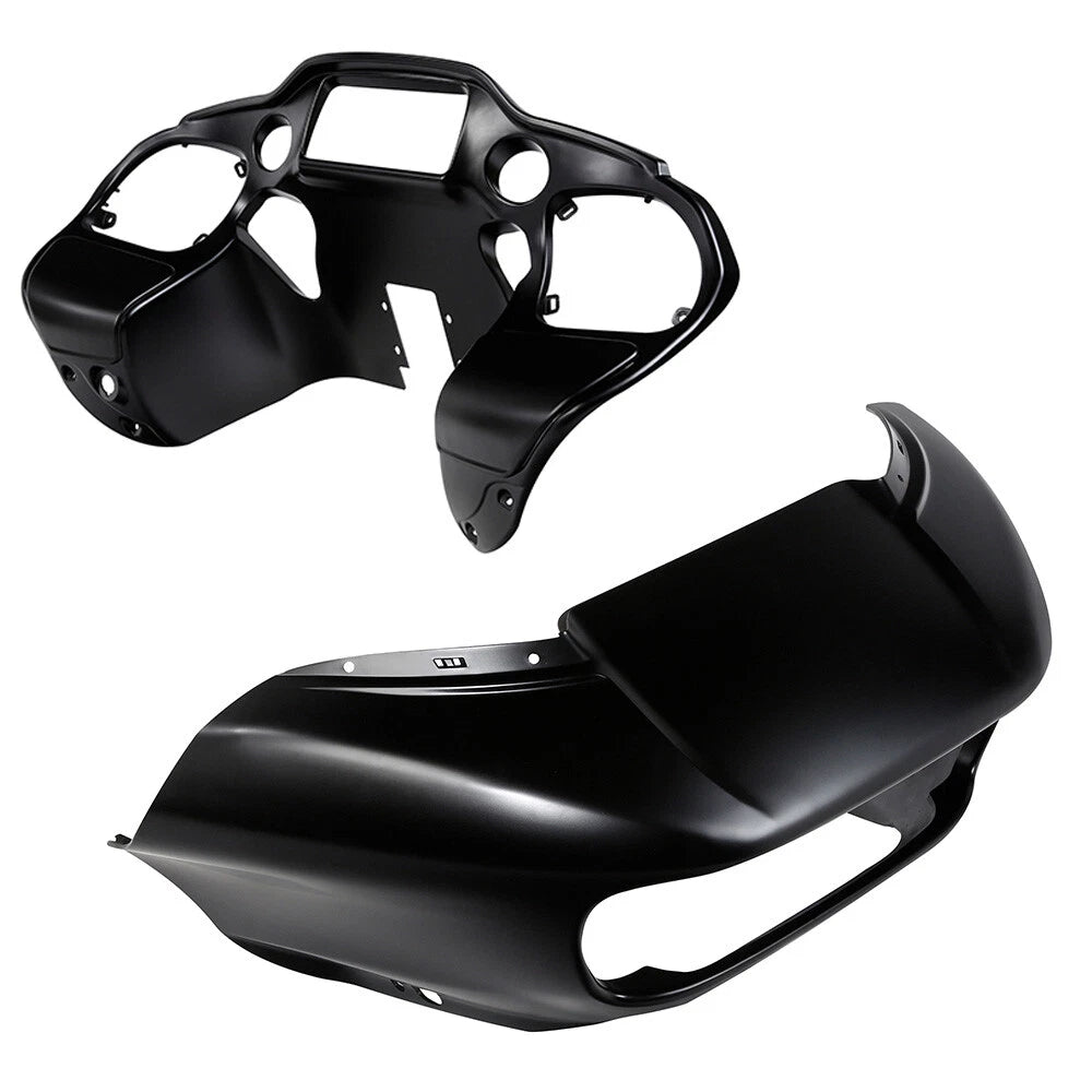 Inner Outer Fairing Glove Box Doors for Harley Road Glide FLTR (2015–2024) Black Denim