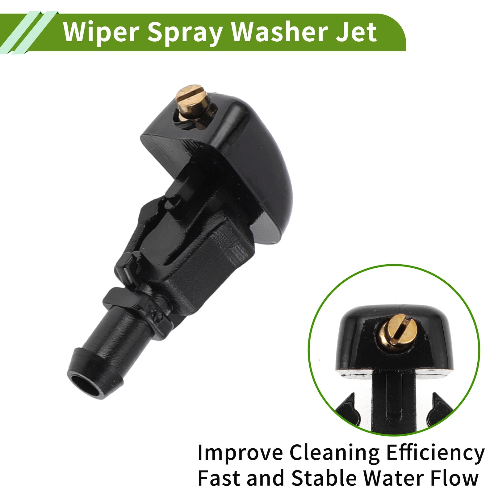Windshield Washer Nozzle Set with Hose Connector for Ford (No. 3W7Z17603AA)