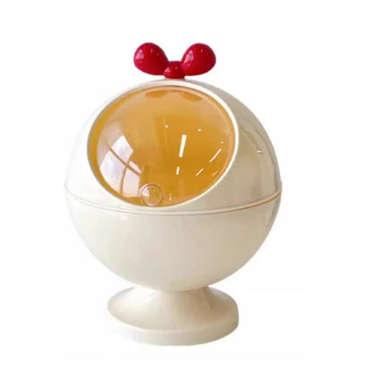 Clear Roll Top Lid Spherical Candy Bowl Kitchen Food Storage Container