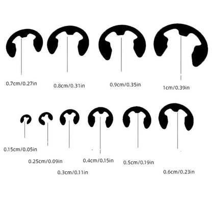 120pcs E-Clip Circlip Assortment for M1.5 to 10mm Applications
