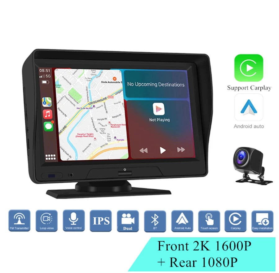 2K Dash Cam for Carplay Android Auto (2018–2023) Double Recording 1080P