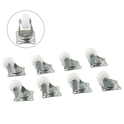 8X 1 Inch Rubber Ball Bearing Caster Wheels for Heavy Duty Trolley