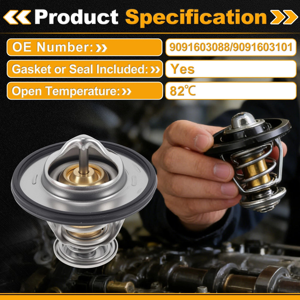 Engine Coolant Thermostat Replacement with Seal for Dodge Van 1000 (2008–2009)