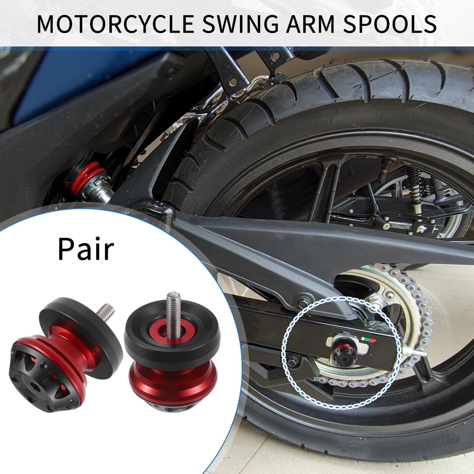 CNC Swingarm Spool Sliders Pair for Motorcycle 6mm Universal (2000–2025)