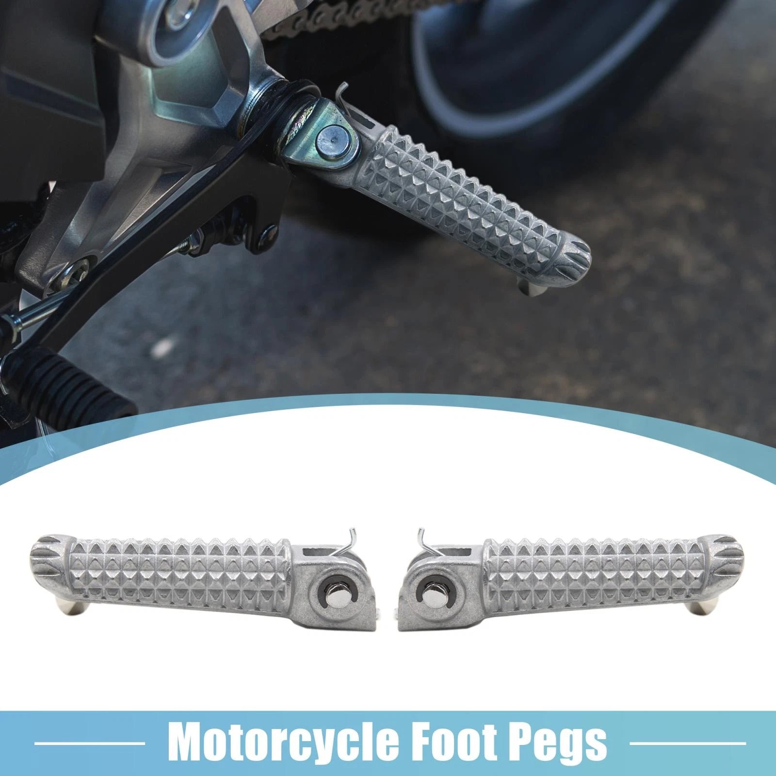 Motorcycle Footpeg Pair 7mm Aluminium Alloy Replacement for Universal (All Years)