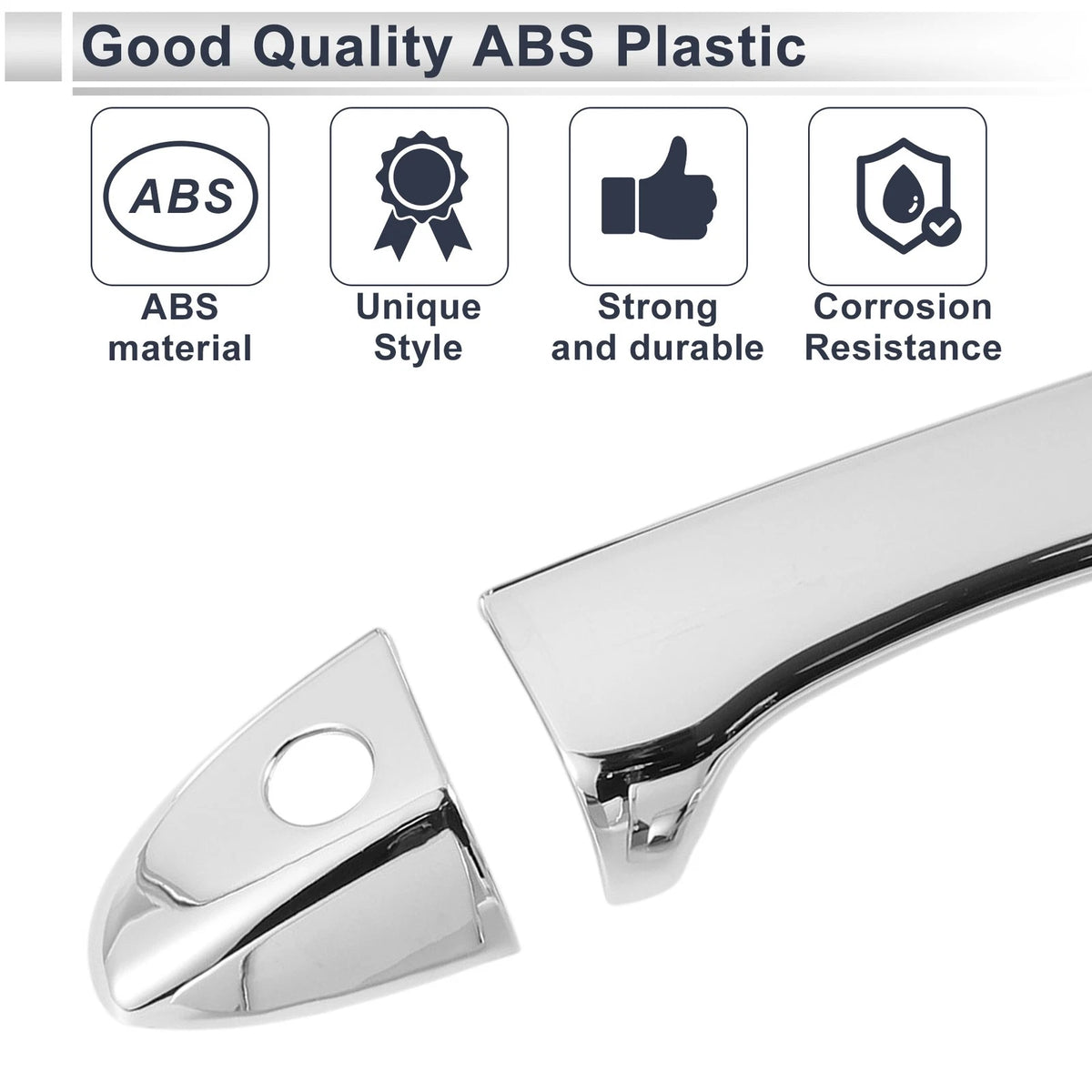 Door Handle Cover for Toyota Corolla (2014–2018) - Silver Tone