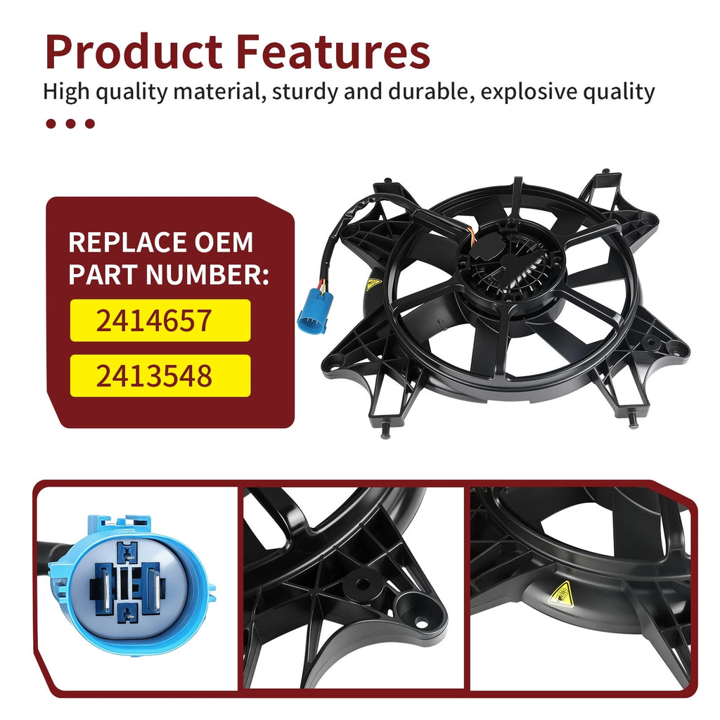 Brushless Fan Assembly for Polaris RZR XP / XP 4 Turbo (2017–2021) 2414657 2413548