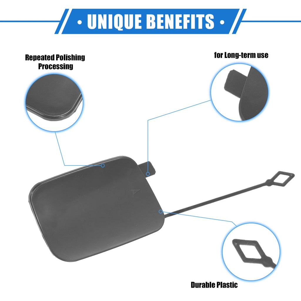 Pair Rear Tow Hook Eye Hole Cover Cap for BMW X5 (2016–2018) Plastic Gray