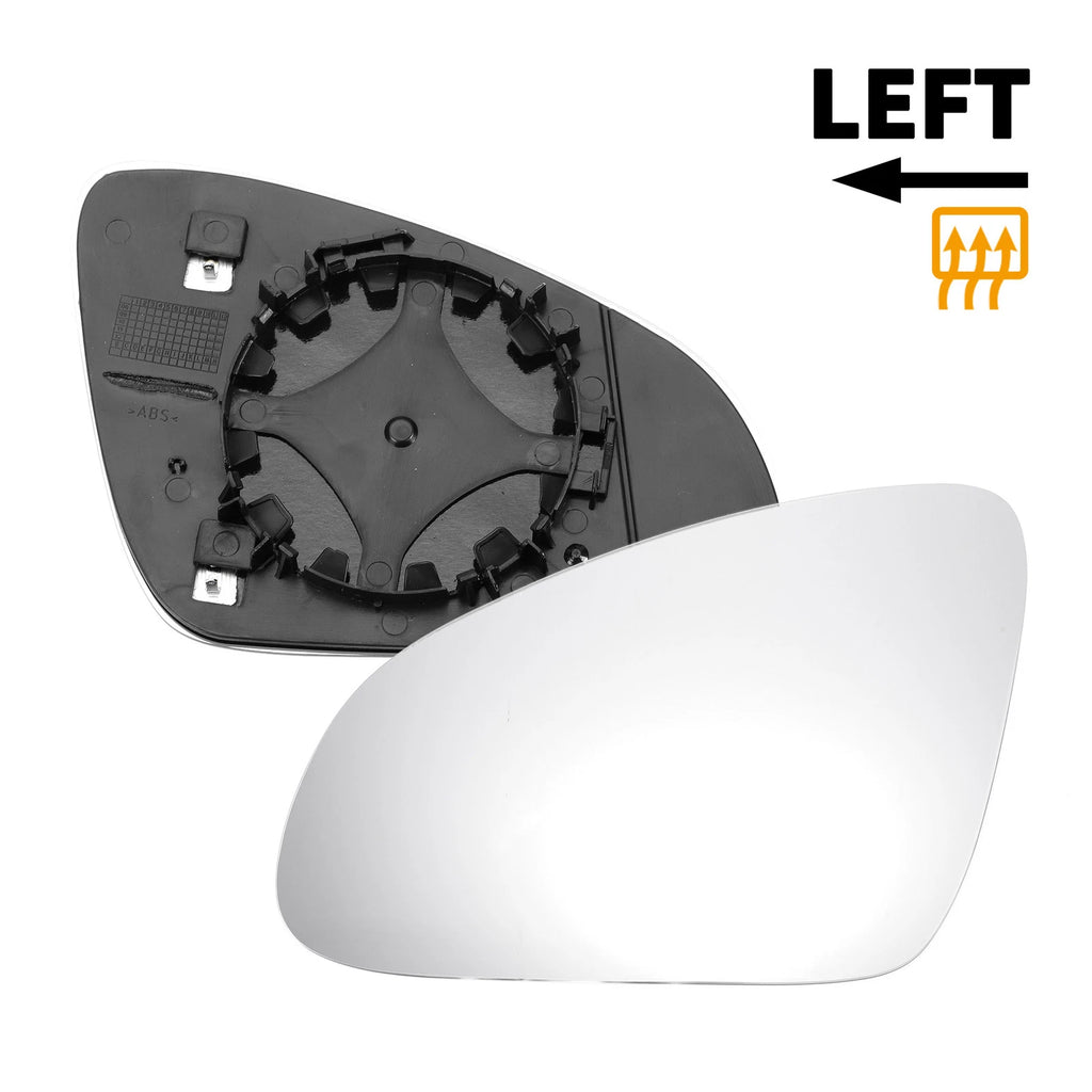 Left Side Heated White Mirror Glass for Opel Adam (2013–2019)