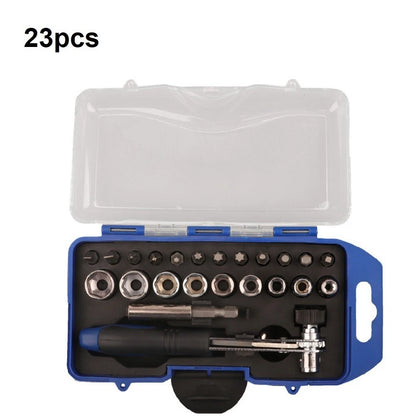 Ratchet Wrench Set with Slotted & Cross Screwdriver Bits