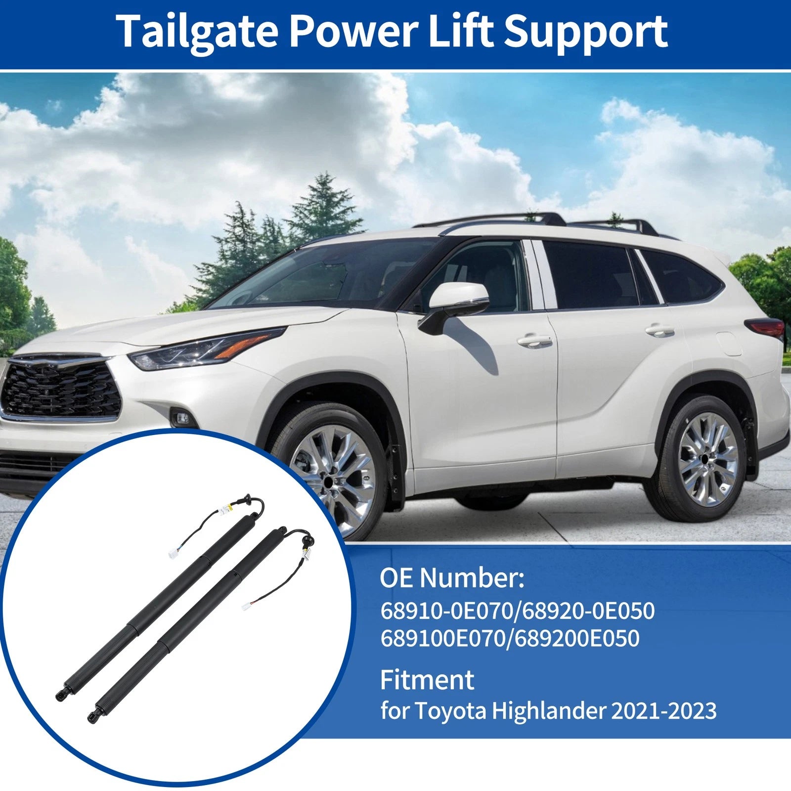 LH RH Tailgate Power Lift Support for Toyota Highlander (2021–2023)