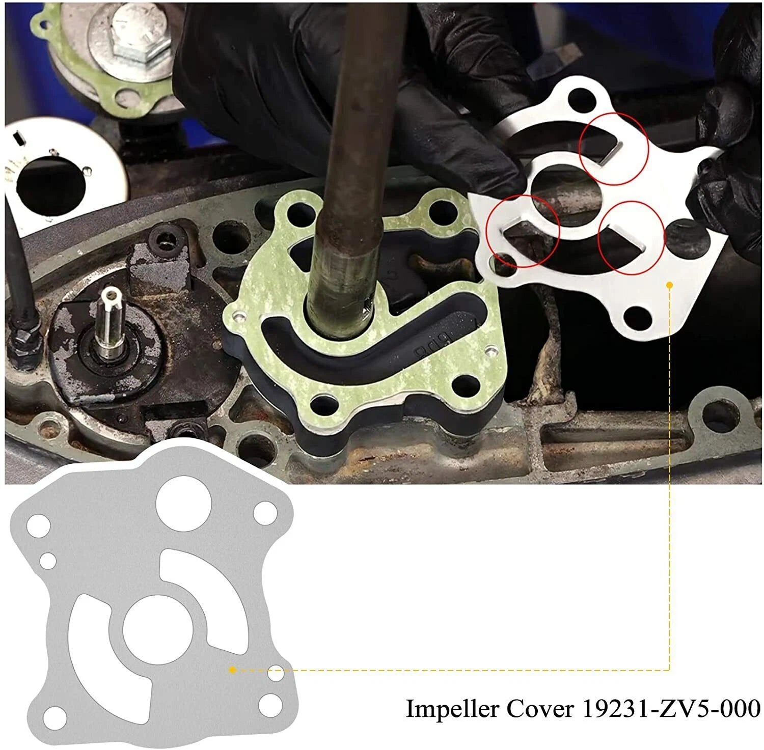 Outboard Water Pump Impeller Repair Kit for Honda 40 50 hp BF35A (06193-ZV5-020)