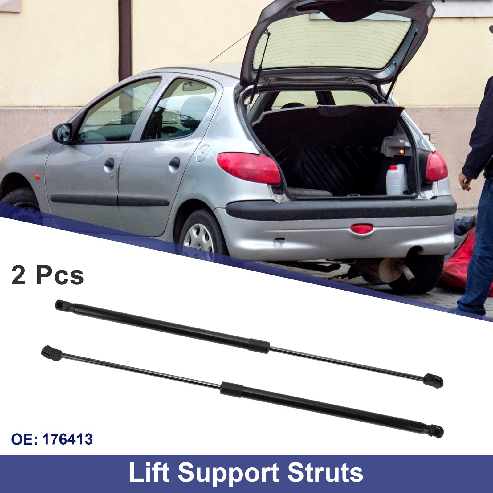 2X Rear Hatch Lift Support Struts No.176413 for Opel Corsa D (2006–2014)