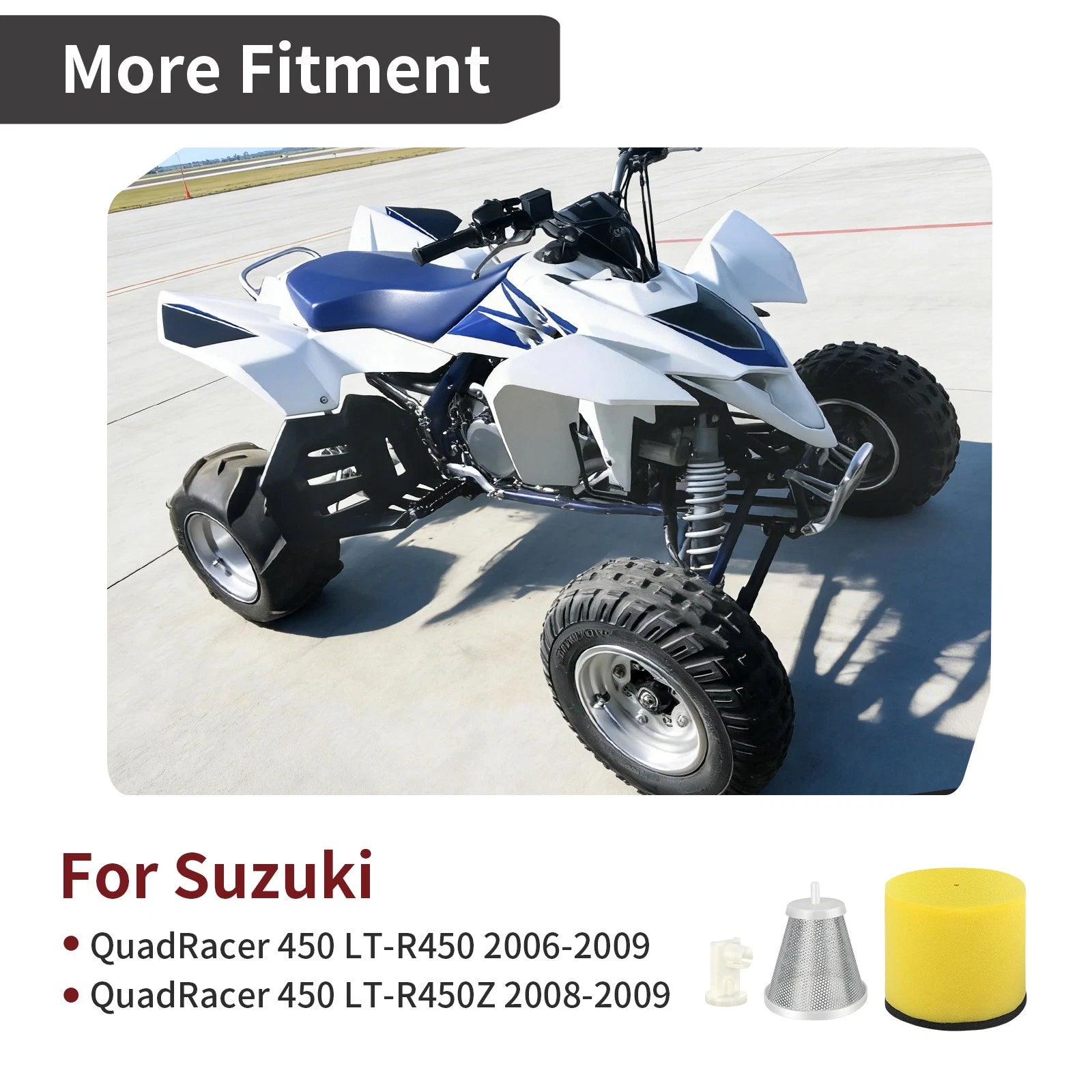 Air Filter Cleaner for Suzuki Quadracer 450 LTR450 (2006–2009) / LTR450Z (2008–2009)