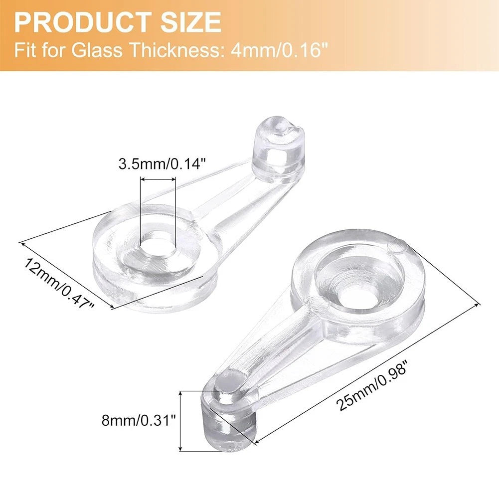 50 Pieces Glass Panel Retainer Clips for Furniture Cabinets