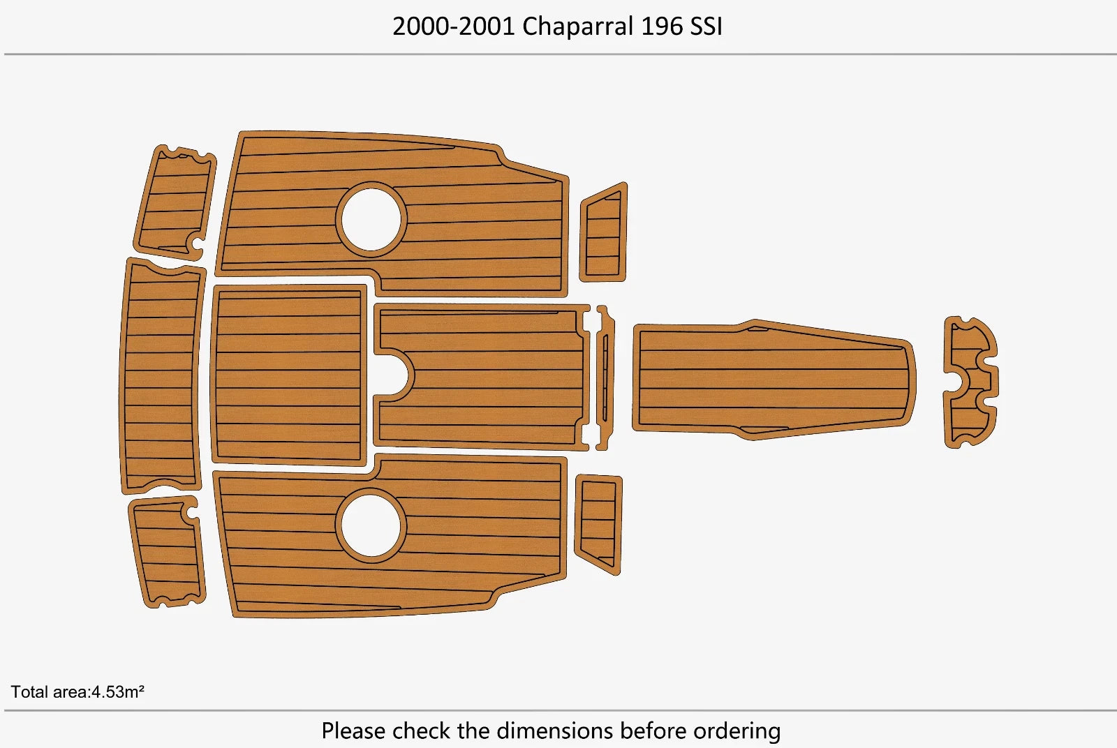 EVA Foam Teak Deck Floor for Chaparral 196 SSI (2000–2001)