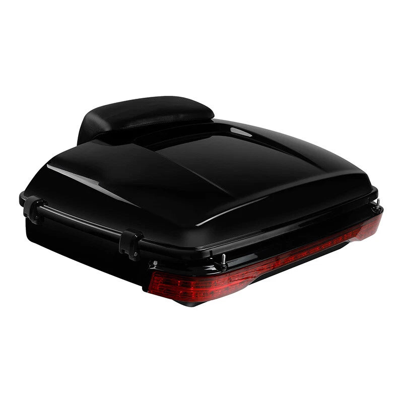 Chopped Trunk Rack Backrest Pad LED Tail Light for Harley Touring (2014–2026)