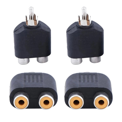 Audio Connector Adapter Plug RCA Splitter for