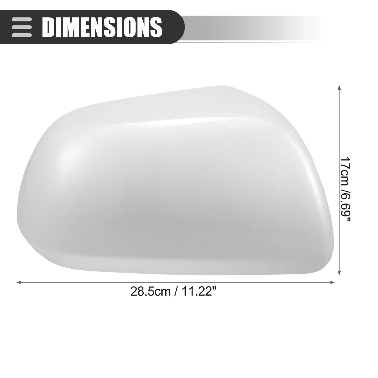 Right Side Mirror Cover Cap for Toyota Highlander (2009–2014) ABS White